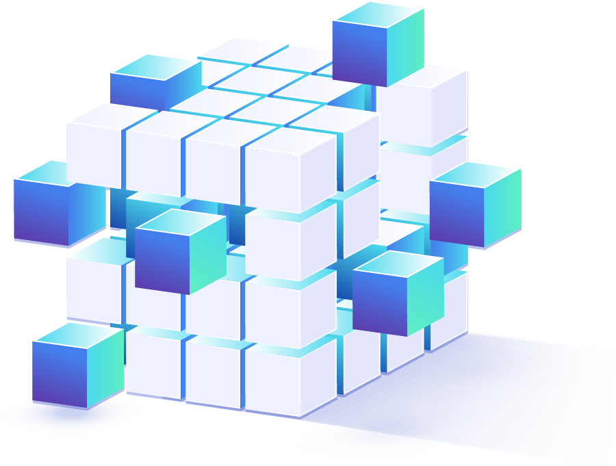 Hi-tech building blocks concept diagram