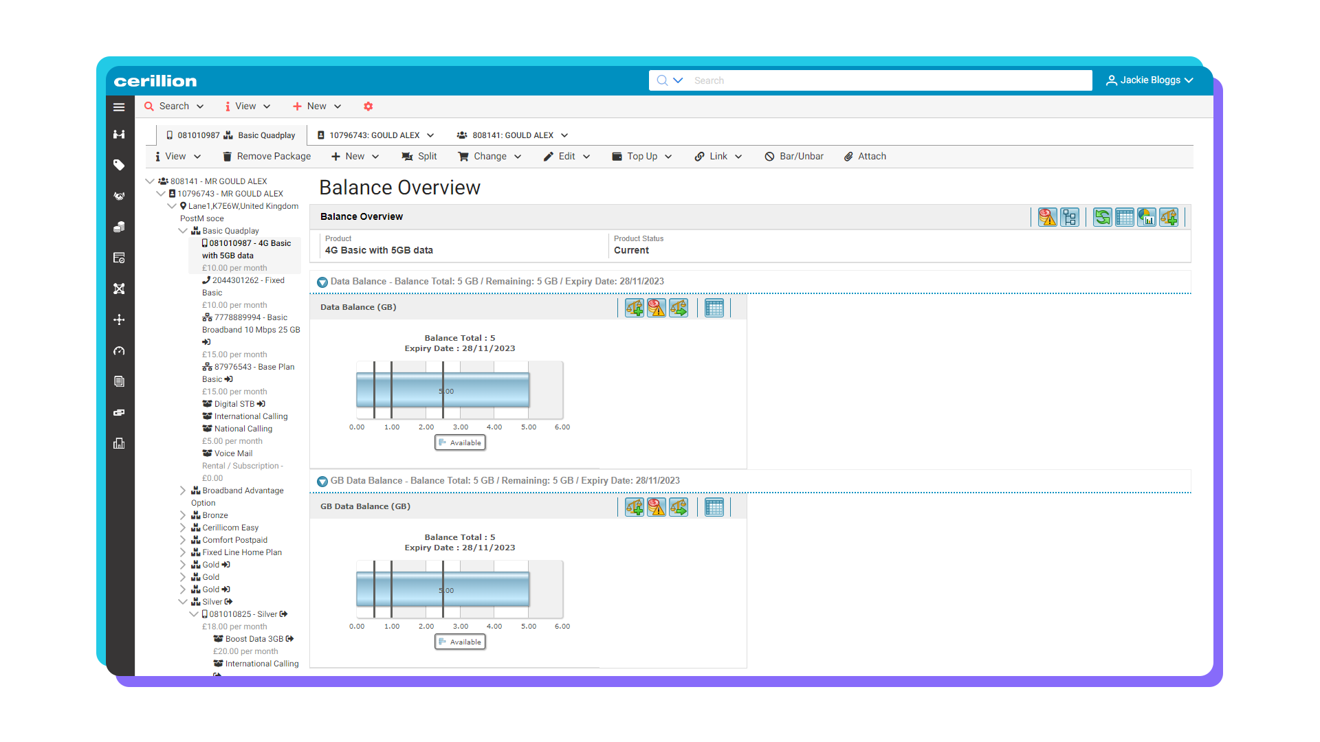 Screenshot of CRM product