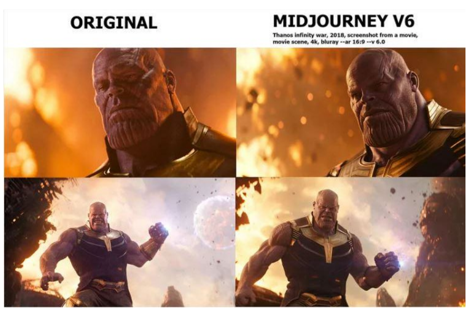 Comparison of Avengers: Infinity War with Midjourney renders