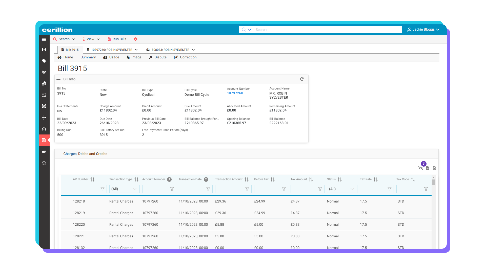 Screenshot of CRM product